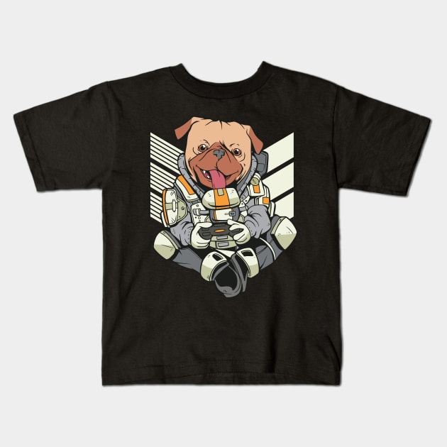 soldier pug Kids T-Shirt by D.O.A